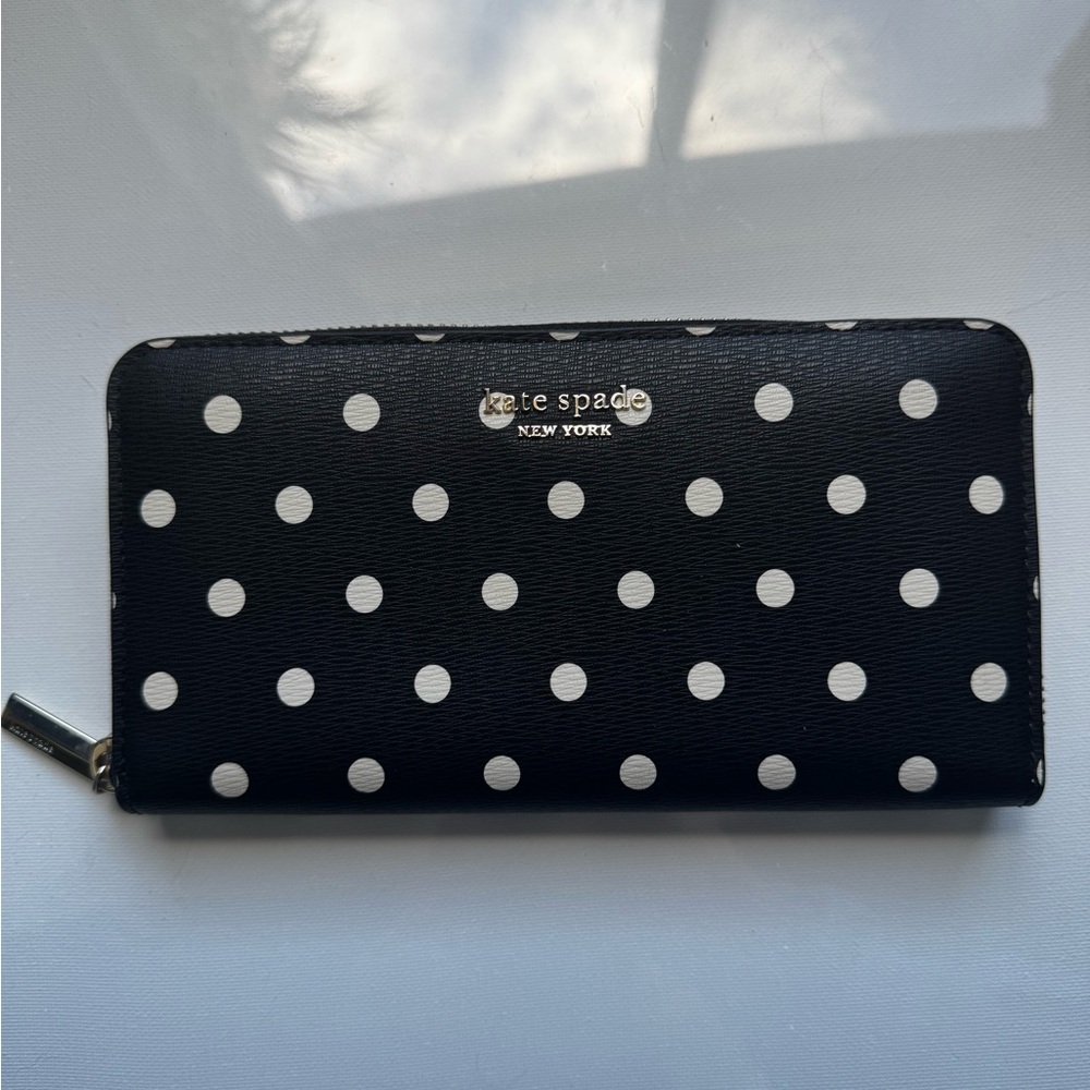 Kate Spade Black and White Polka Dot Wallet